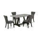 5-Piece Kitchen Dinette Set Included 4 Kitchen Dining Chairs Upholstered Seat And High Button Tufted Chair Back And Rectangular Table By East West Furniture | Dining Sets | Modishstore