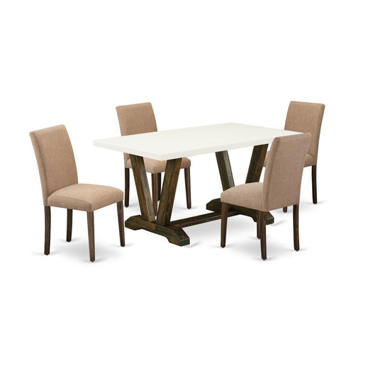 5-Pc Dining Room Table Set Includes 4 Dining Chairs By East West Furniture | Dining Sets | Modishstore