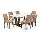 7-Pc Wooden Dining Table Set Includes 6 Modern Chairs By East West Furniture | Dining Sets | Modishstore