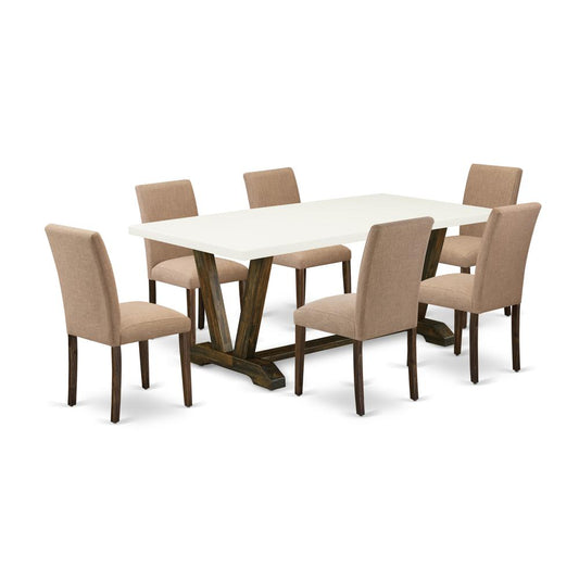 7-Piece Dinette Set Includes 6 Modern Chairs By East West Furniture | Dining Sets | Modishstore