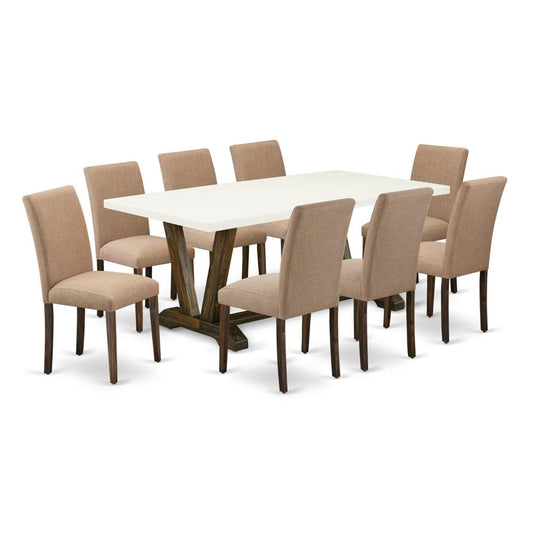 9-Pc Dining Set Includes 8 Dining Chairs By East West Furniture | Dining Sets | Modishstore