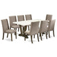 9-Piece Modern Dining Table Set - 8 Parson Chairs And A Rectangular Dining Table Solid Wood Frame By East West Furniture | Dining Sets | Modishstore