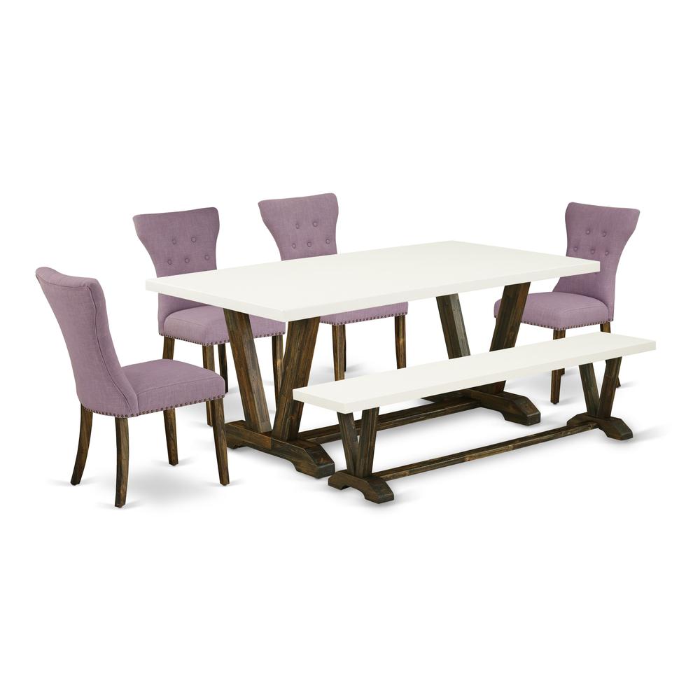 6-Piece Dining Table Set- 4 Kitchen Chairs By East West Furniture | Dining Sets | Modishstore