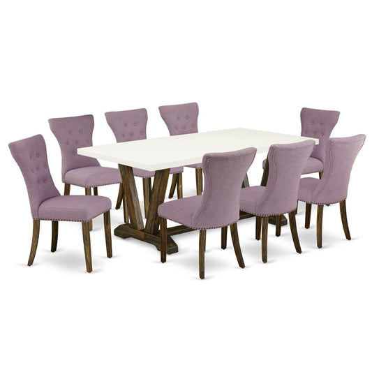 9-Pc Dining Room Table Set- 8 Kitchen Parson Chairs By East West Furniture | Dining Sets | Modishstore