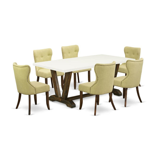 7-Piece Dining Room Set- 6 Kitchen Chairs By East West Furniture | Dining Sets | Modishstore