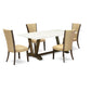 5Pc Kitchen Set Offers A Wood Dining Table And 4 Upholstered Dining Chairs By East West Furniture | Dining Sets | Modishstore