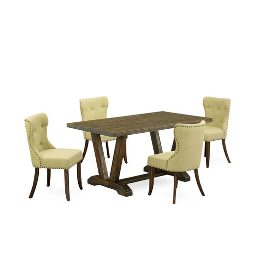 5-Piece Dining Table Set- 4 Dining Chairs By East West Furniture | Dining Sets | Modishstore