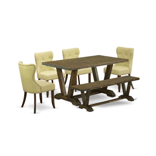 6-Pc Kitchen Dining Set- 4 Dining Chairs By East West Furniture | Dining Sets | Modishstore