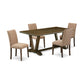 5-Piece Dining Room Table Set Includes 4 Upholstered Chairs By East West Furniture | Dining Sets | Modishstore