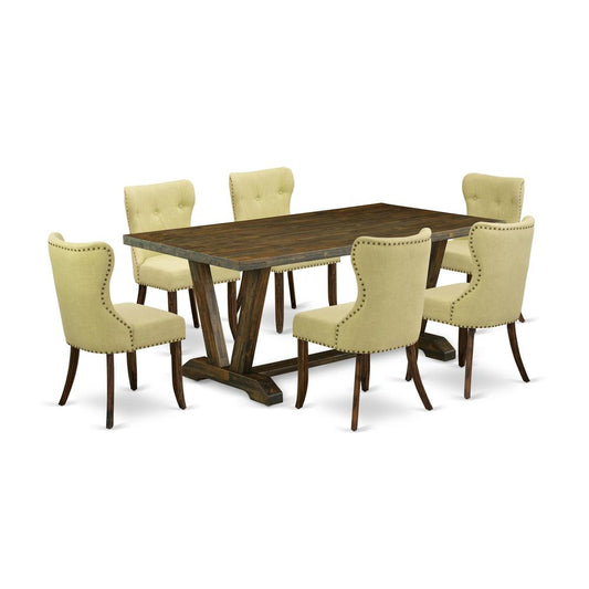 7-Pc Kitchen Dining Room Set- 6 Dining Room Chairs By East West Furniture | Dining Sets | Modishstore
