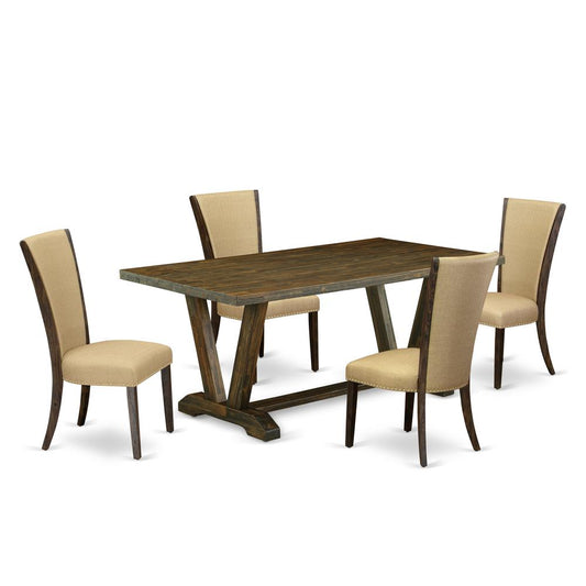 5Pc Dinette Set Contains A Dinette Table And 4 Parsons Chairs By East West Furniture | Dining Sets | Modishstore