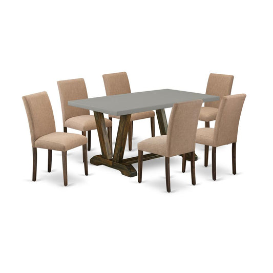 7-Pc Dining Set Includes 6 Modern Dining Chairs By East West Furniture | Dining Sets | Modishstore