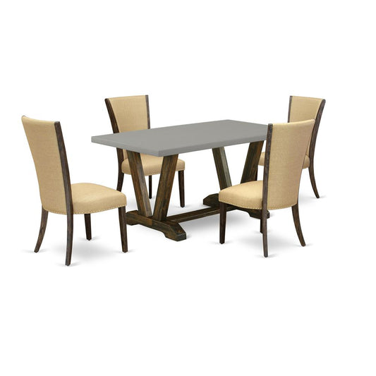 5Pc Dining Table Set Contains A Dinette Table And 4 Parson Dining Chairs By East West Furniture | Dining Sets | Modishstore
