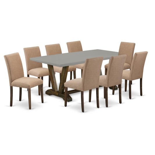 9-Piece Dining Table Set Includes 8 Dining Room Chairs By East West Furniture | Dining Sets | Modishstore