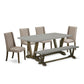6-Piece Dinette Set - 4 Parson Chairs, A Stunning Bench And A Rectangular Dinette Table Hardwood Structure By East West Furniture | Dining Sets | Modishstore