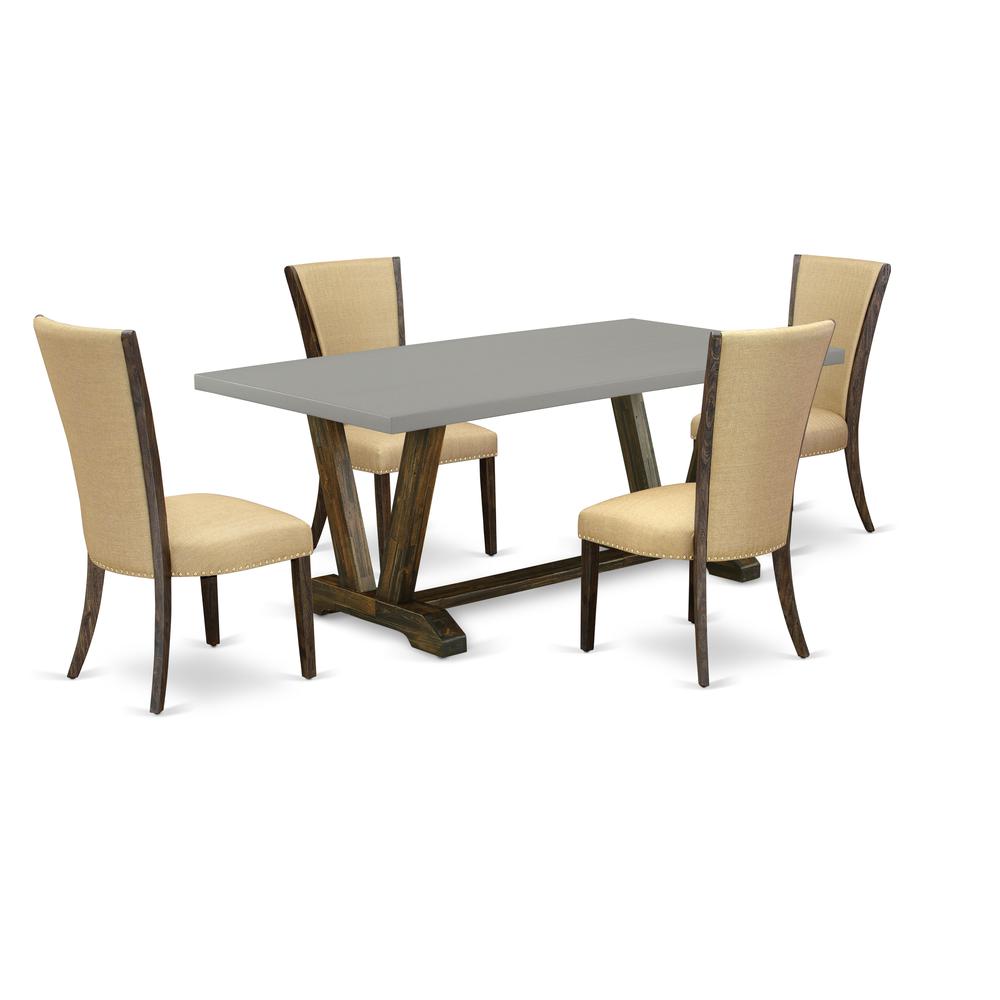 5Pc Dining Table Set Contains A Kitchen Table And 4 Parsons Dining Chairs By East West Furniture | Dining Sets | Modishstore