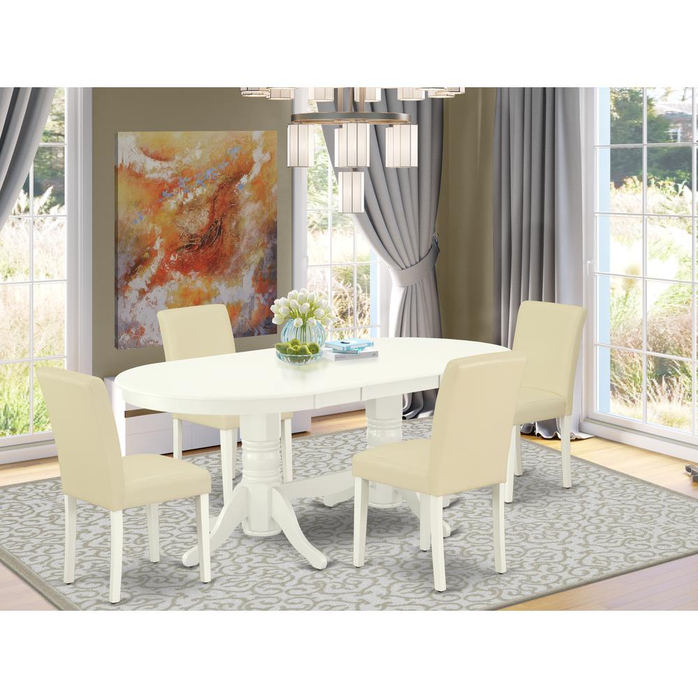 Dining Room Set Linen White VAAB5-LWH-64 By East West Furniture | Dining Sets | Modishstore