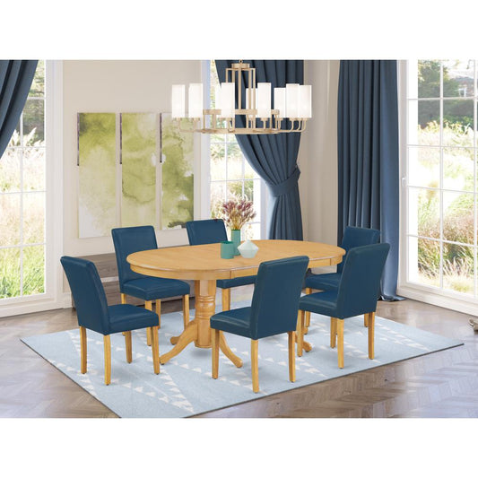 Dining Room Set Oak VAAB7-OAK-55 By East West Furniture | Dining Sets | Modishstore