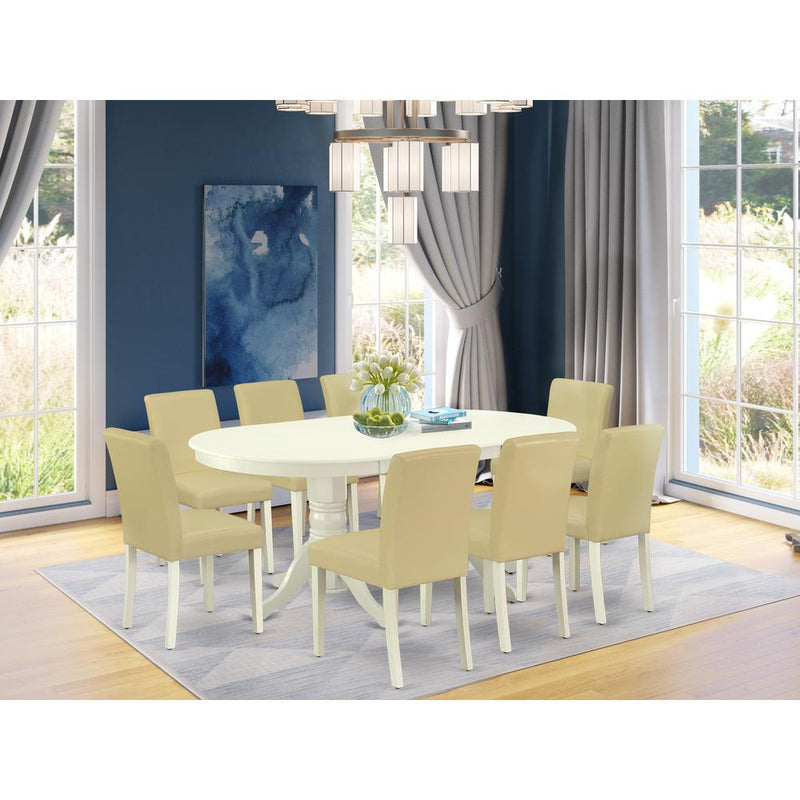 Dining Room Set Linen White VAAB9-LWH-64 By East West Furniture | Dining Sets | Modishstore