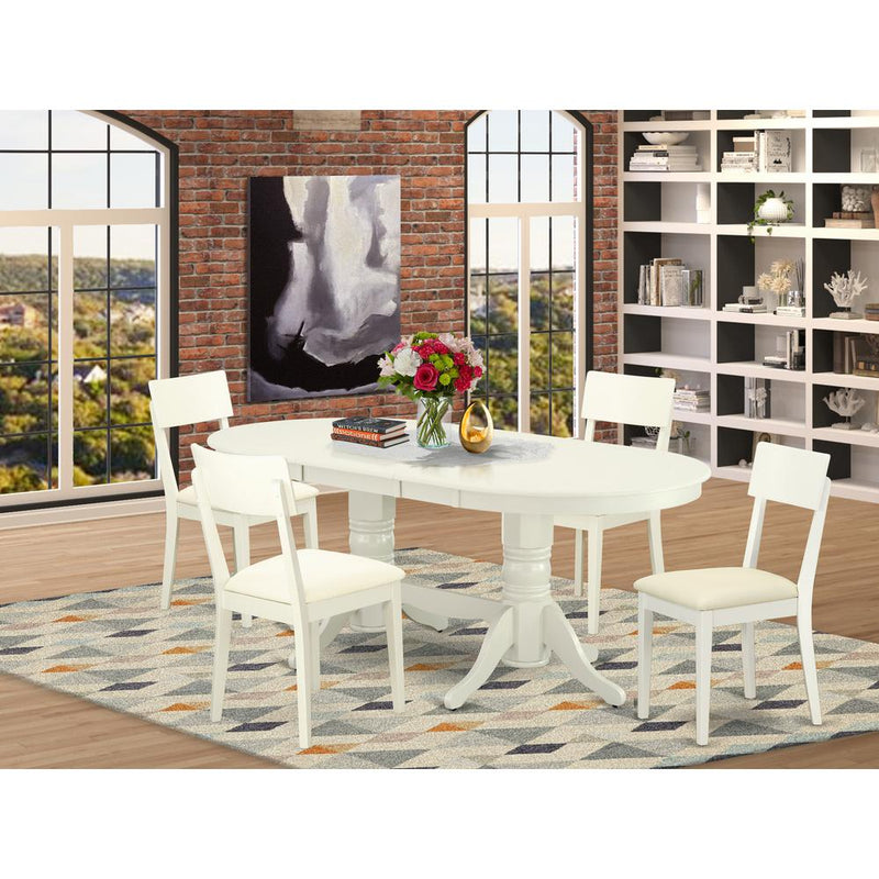 Dining Room Set Linen White VAAD5-LWH-LC By East West Furniture | Dining Sets | Modishstore