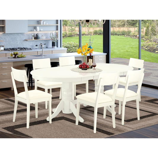Dining Room Set Linen White VAAD7-LWH-LC By East West Furniture | Dining Sets | Modishstore
