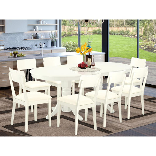 Dining Room Set Linen White VAAD9-LWH-LC By East West Furniture | Dining Sets | Modishstore
