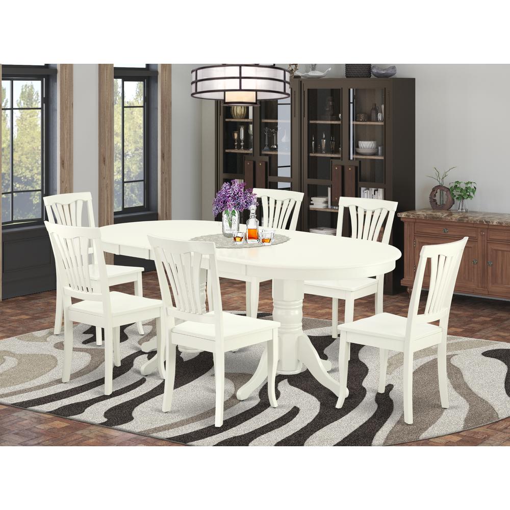 Dining Room Set Linen White VAAV7-LWH-W By East West Furniture | Dining Sets | Modishstore