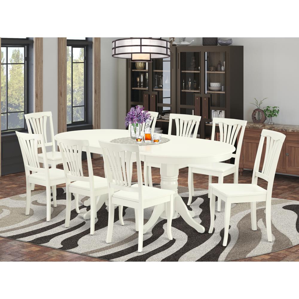 Dining Room Set Linen White VAAV9-LWH-W By East West Furniture | Dining Sets | Modishstore