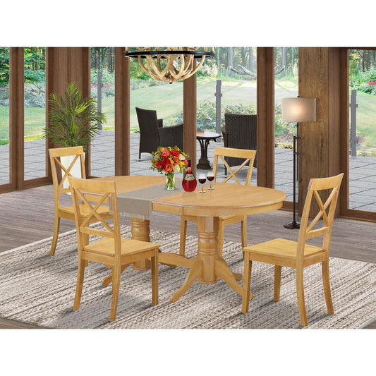 Dining Room Set Oak VABO5-OAK-W By East West Furniture | Dining Sets | Modishstore