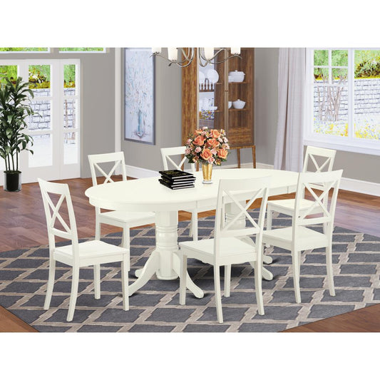 Dining Room Set Linen White VABO7-LWH-W By East West Furniture | Dining Sets | Modishstore