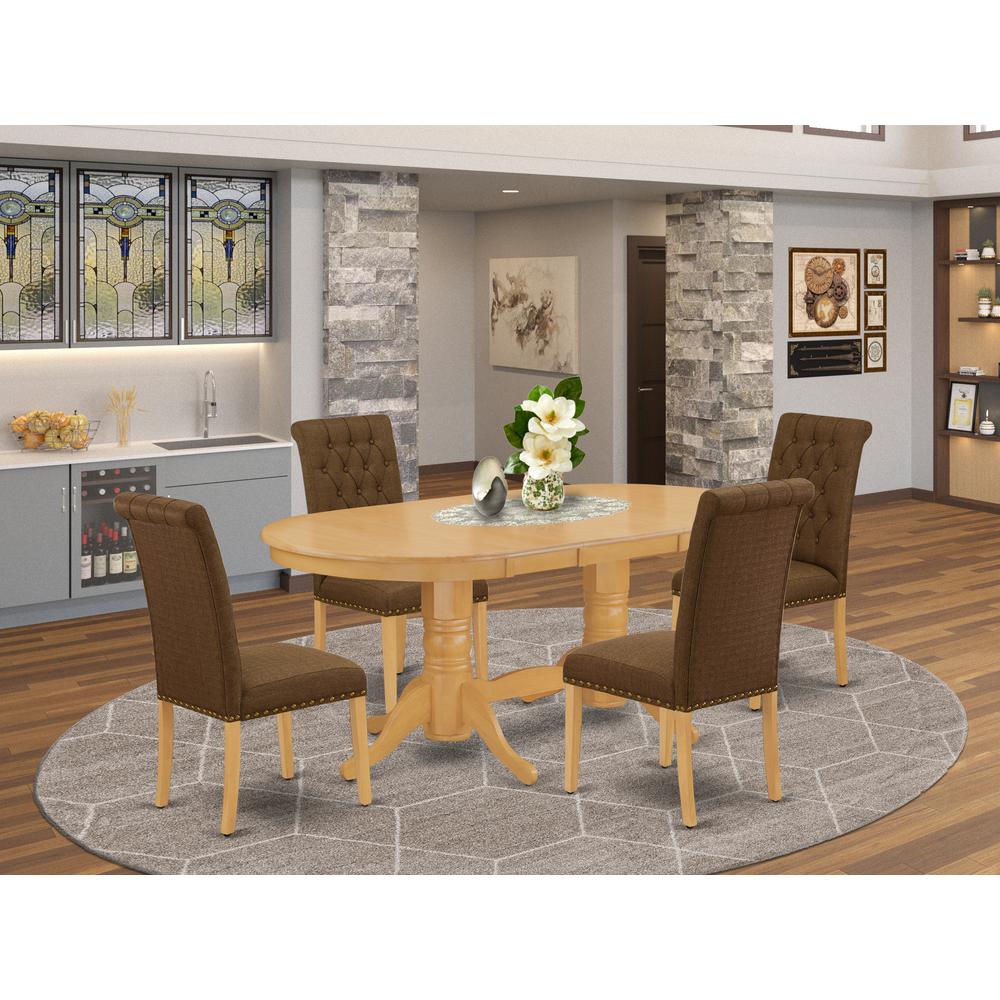 Dining Room Set Oak VABR5-OAK-18 By East West Furniture | Dining Sets | Modishstore