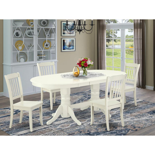 Dining Room Set Linen White VADA5-LWH-W By East West Furniture | Dining Sets | Modishstore