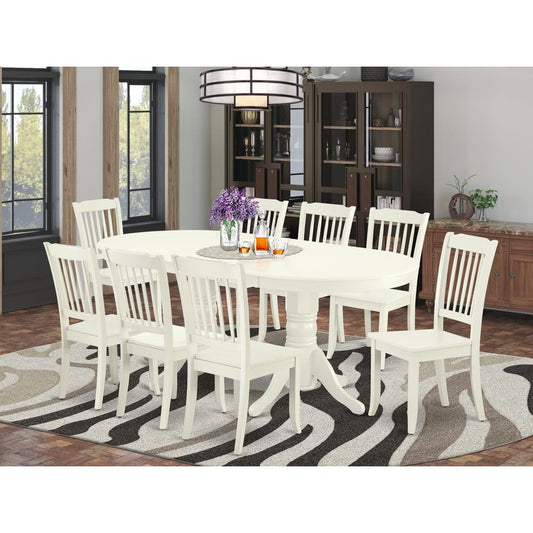 Dining Room Set Linen White VADA9-LWH-W By East West Furniture | Dining Sets | Modishstore