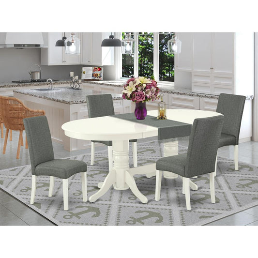 Dining Room Set Linen White VADR5-LWH-07 By East West Furniture | Dining Sets | Modishstore