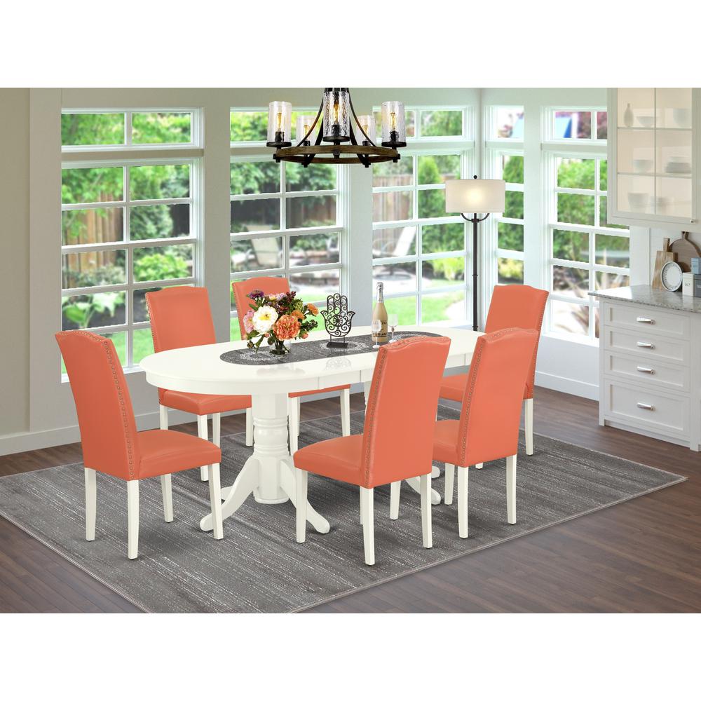 Dining Room Set Linen White VAEN7 - LWH - 78 By East West Furniture | Dining Sets | Modishstore