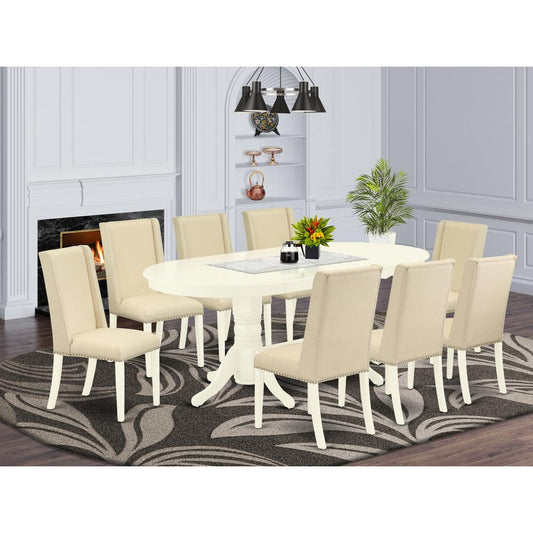 Dining Room Set Linen White VAFL9 - LWH - 01 By East West Furniture | Dining Sets | Modishstore