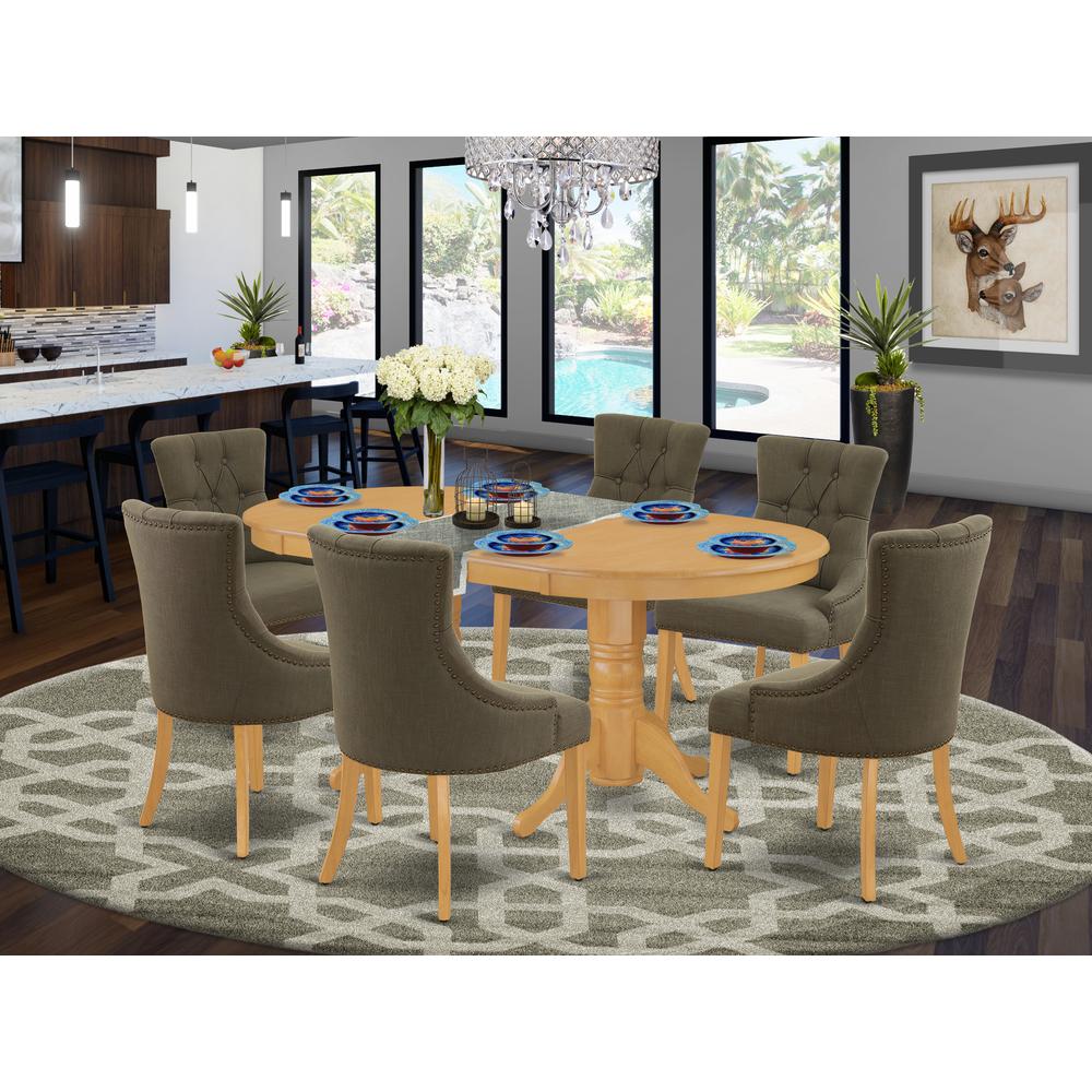 Dining Room Set Oak VAFR7-OAK-20 By East West Furniture | Dining Sets | Modishstore