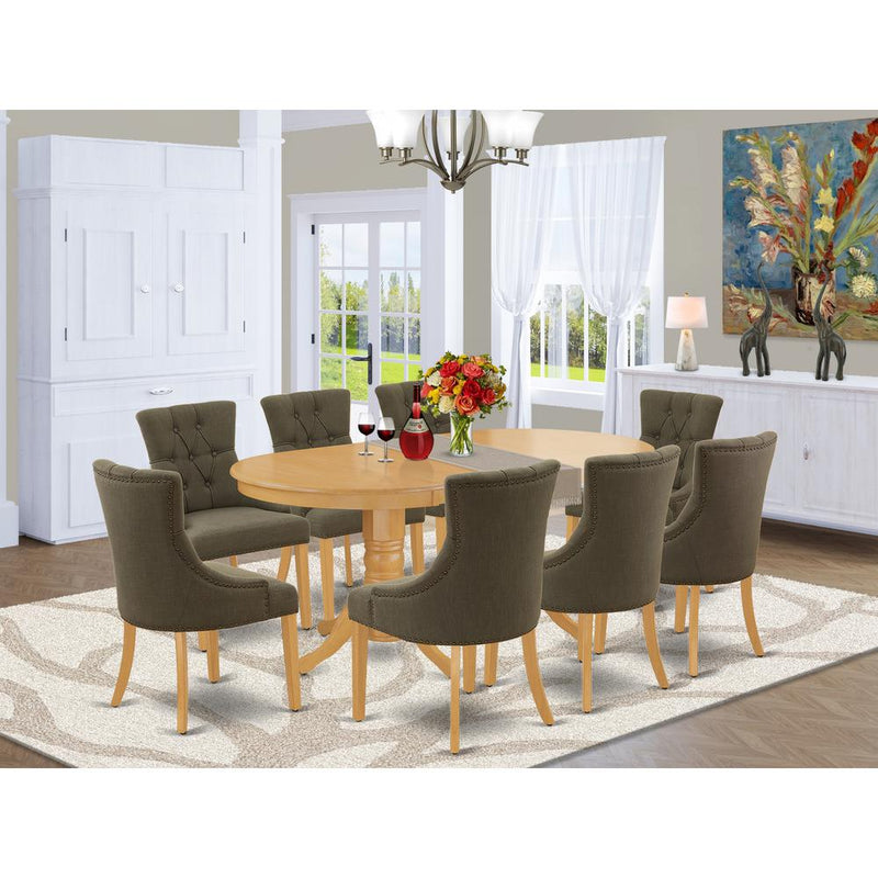 Dining Room Set Oak VAFR9-OAK-20 By East West Furniture | Dining Sets | Modishstore