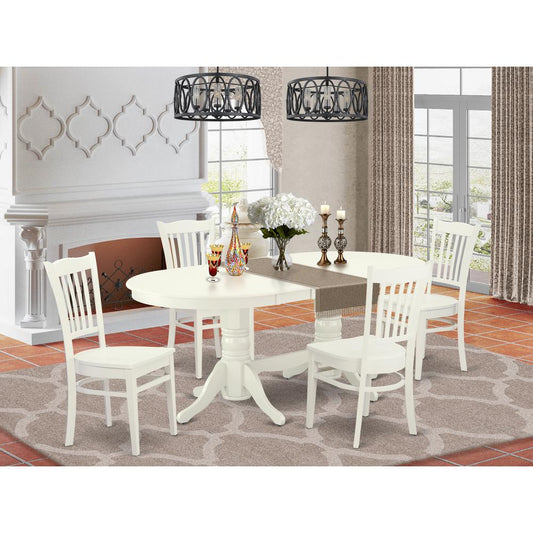 Dining Room Set Linen White VAGR5-LWH-W By East West Furniture | Dining Sets | Modishstore