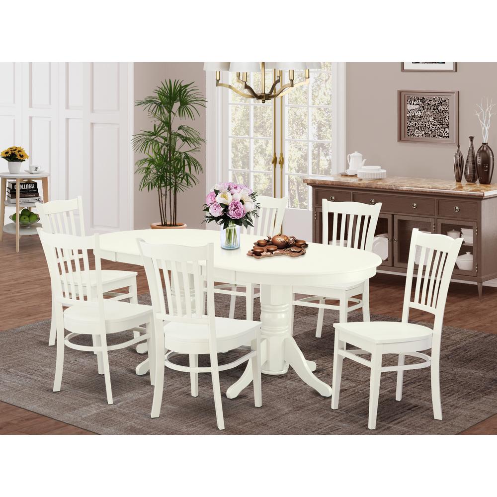 Dining Room Set Linen White VAGR7-LWH-W By East West Furniture | Dining Sets | Modishstore