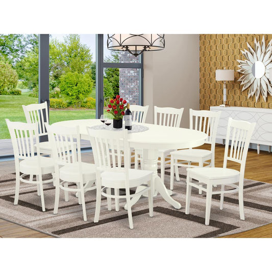 Dining Room Set Linen White VAGR9-LWH-W By East West Furniture | Dining Sets | Modishstore
