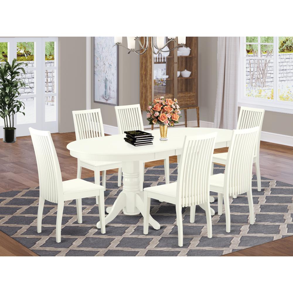 Dining Room Set Linen White VAIP7-LWH-W By East West Furniture | Dining Sets | Modishstore