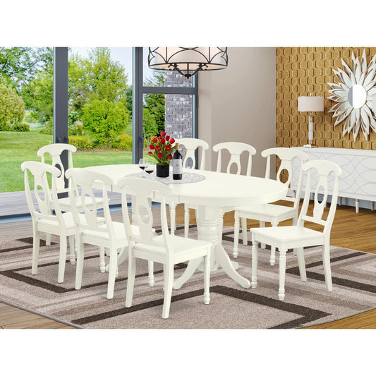Dining Room Set Linen White VAKE9-LWH-W By East West Furniture | Dining Sets | Modishstore