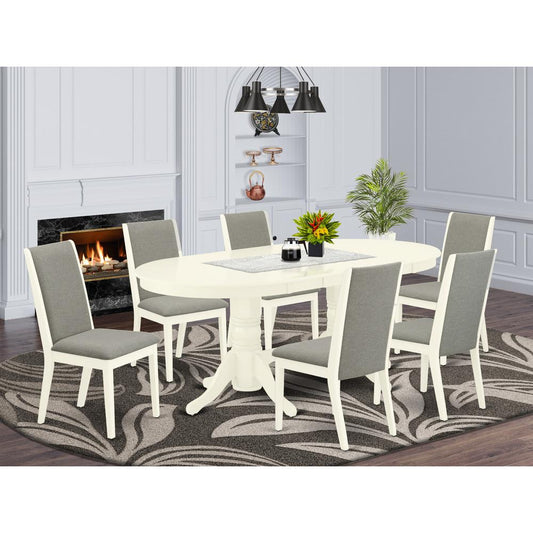 Dining Room Set Linen White VALA7 - LWH - 06 By East West Furniture | Dining Sets | Modishstore