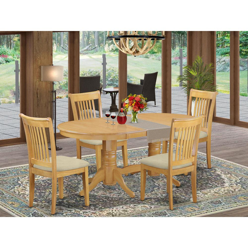 Dining Room Set Oak VAPO5-OAK-C By East West Furniture | Dining Sets | Modishstore