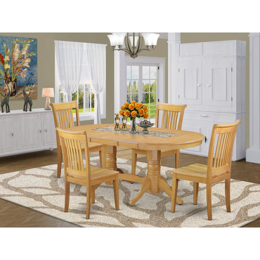 Dining Room Set Oak VAPO5-OAK-W By East West Furniture | Dining Sets | Modishstore