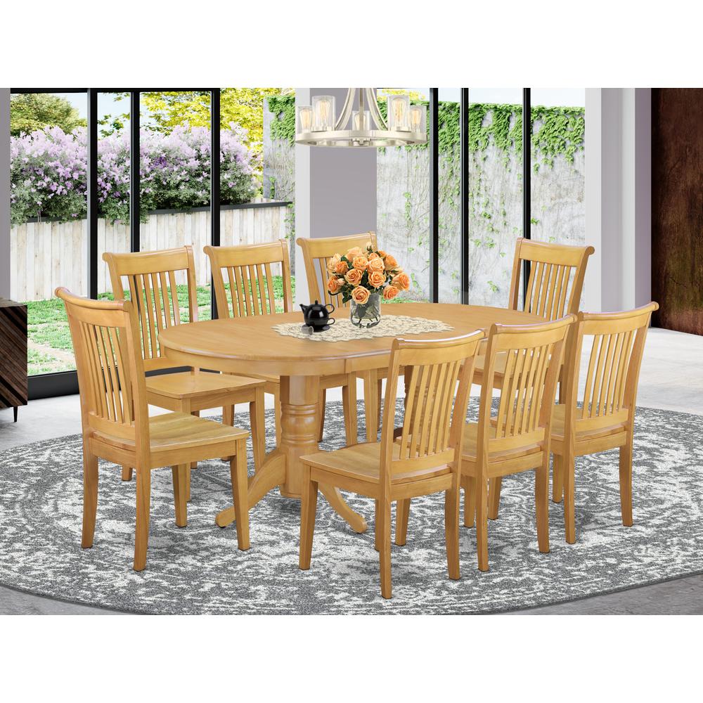 Dining Room Set Oak VAPO9-OAK-W By East West Furniture | Dining Sets | Modishstore