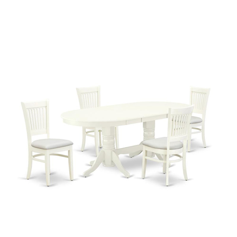 5-Pc Dinette Set- 4 Mid Century Chair By East West Furniture | Dining Sets | Modishstore