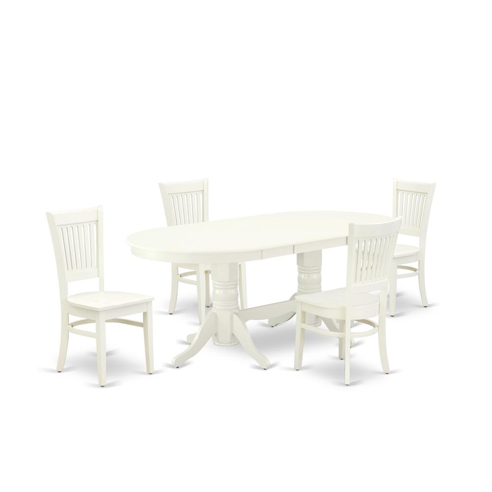 5-Pc Dinette Set- 4 Wood Chair By East West Furniture | Dining Sets | Modishstore