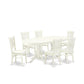 7-Pc Dining Table Set- 6 Wooden Chairs By East West Furniture | Dining Sets | Modishstore